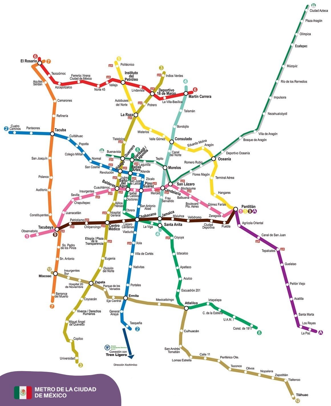 🚆 Mapa de la Red de Metro de Ciudad de México [Descarga] ➡️